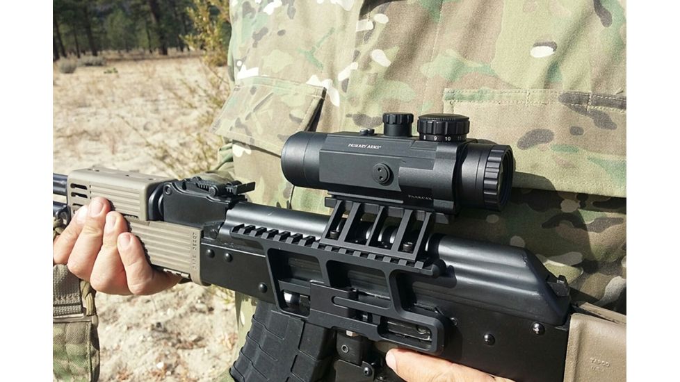 Primary Arms SLx 4X Compact Prism Scope with the Patented 7.62X39/300BO ACSS Reticle, Black PAC4XAK300BO