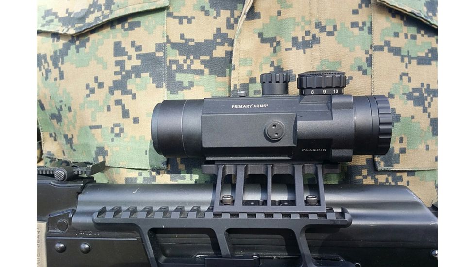 Primary Arms SLx 4X Compact Prism Scope with the Patented 7.62X39/300BO ACSS Reticle, Black PAC4XAK300BO
