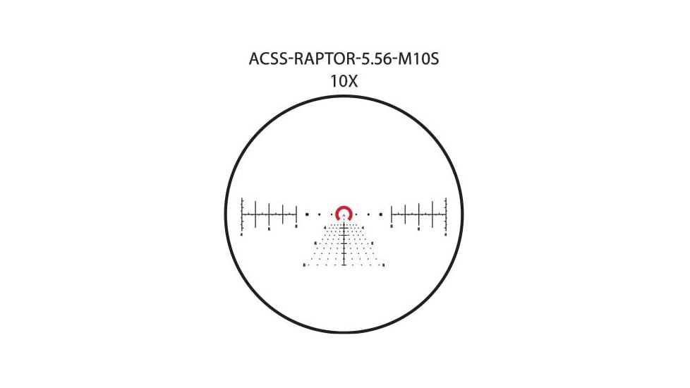 Primary Arms The SLx 1-10x28mm Rifle Scope, Second Focal Plane, ACSS Raptor 5.56 M10S, Black, 610157