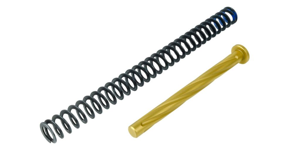 Primary Machine P10C Guide Rod Fluted w/ 15lb Recoil Spring, Titanium Nitride Gold P10C/GUIDEROD/TiN/15