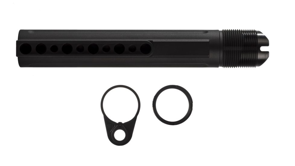 Primary Weapons Systems PWS Enhanced Buffer Tube, Mil-Spec Gen 2 Ratchet Lock endplate, Black, AR-15, 4G2BTMB-1F