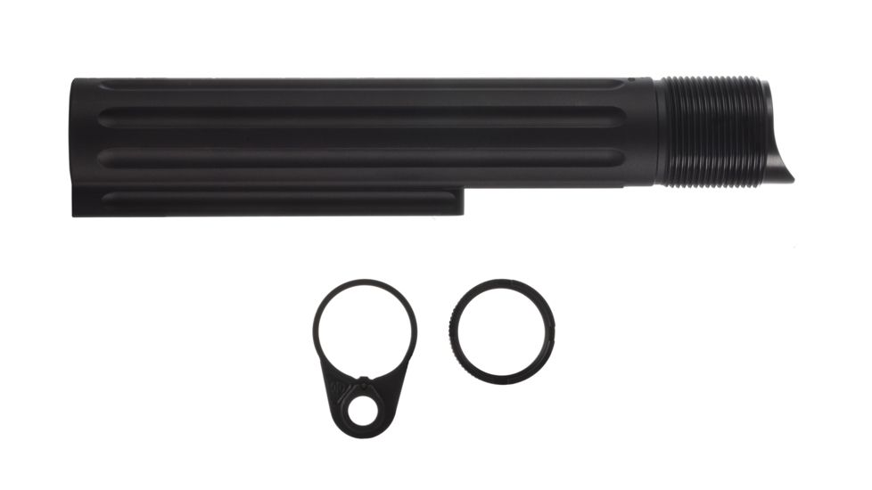 Primary Weapons Systems PWS Enhanced Buffer Tube, Mil-Spec Gen 2 Ratchet Lock endplate, Black, AR-15, 4G2BTMB-1F