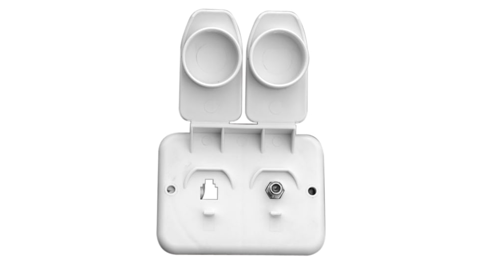 Prime Products 08-6214 Compact Tv/Phone Receptacle, White, 44057/112.1195