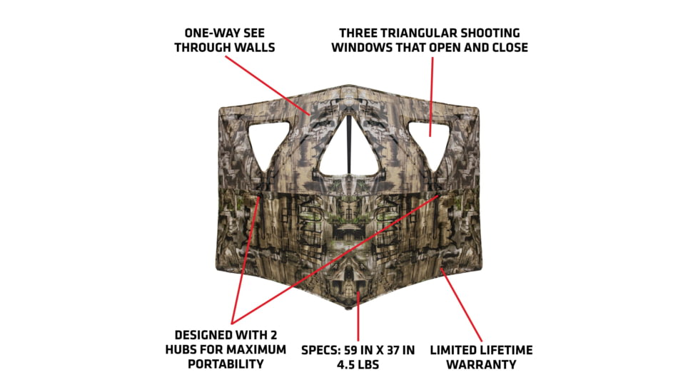Primos Hunting Double Bull Stakeout Blind w/ Surroundview, Camo, 65158