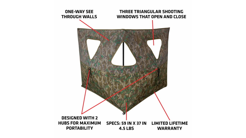 Primos Hunting Double Bull SurroundView Stakeout Hunting Blind, Mossy Oak Greenleaf, 65164