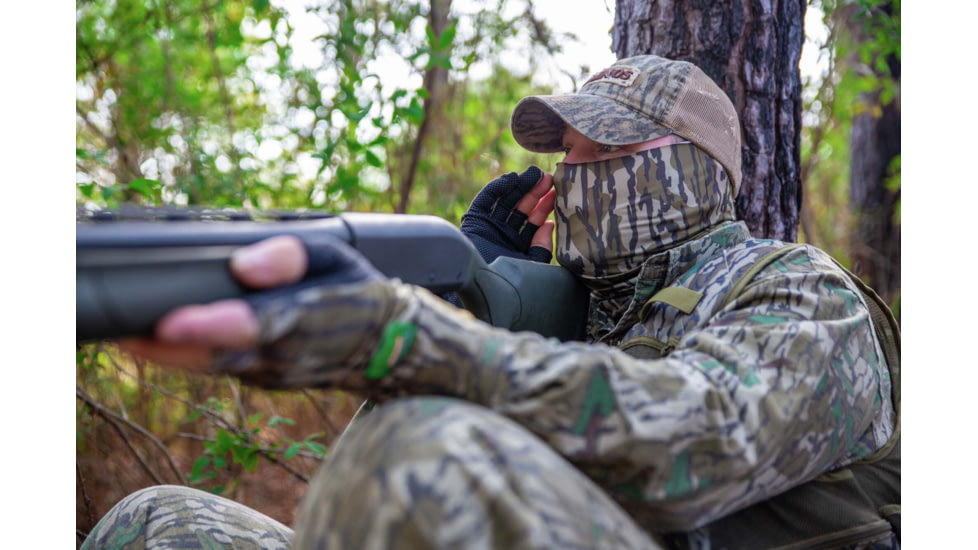 Primos Hunting Stretch-Fit Buff Mask, Mossy Oak Bottomland, One Size, PS6680