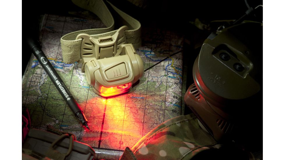 Princeton Tec Remix Pro MPLS LED Headlamp, Tan, Red/Green/IR, RMX150PRO-NOD-RBI-TN