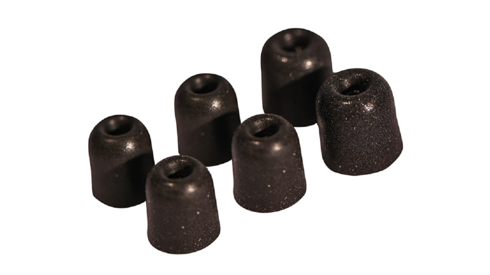 Pro Ears HTBT Tips 3 Pairs Per Bag, Black, Large, PEEBHTBTTIPL