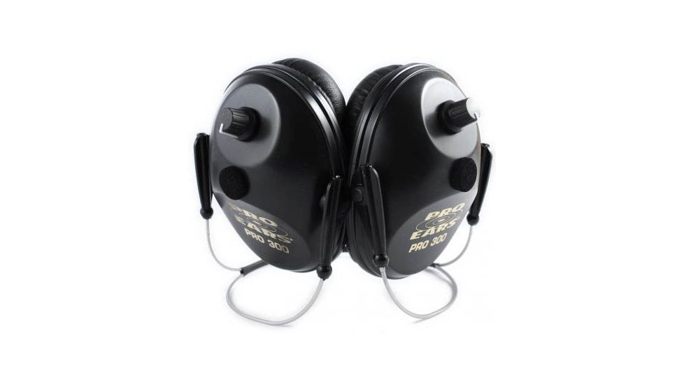 Pro Ears Pro 300 Wind Abatement Hearing Protection NRR 26dB Behind Head Earmuffs, Black