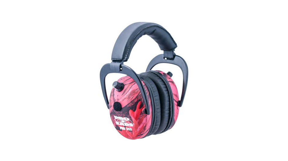 Pro Ears Pro 300 Wind Abatement Hearing Protection NRR 26dB Headset, Pink Camo