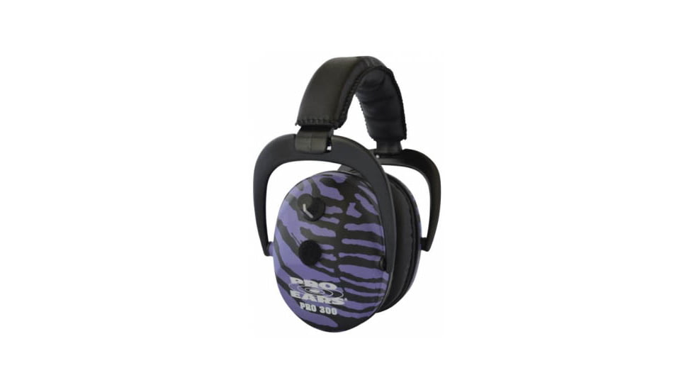 Pro-Ears Pro 300 Wind Abatement Hearing Protection NRR 26dB Headset,Purple Zebra P300PUZ