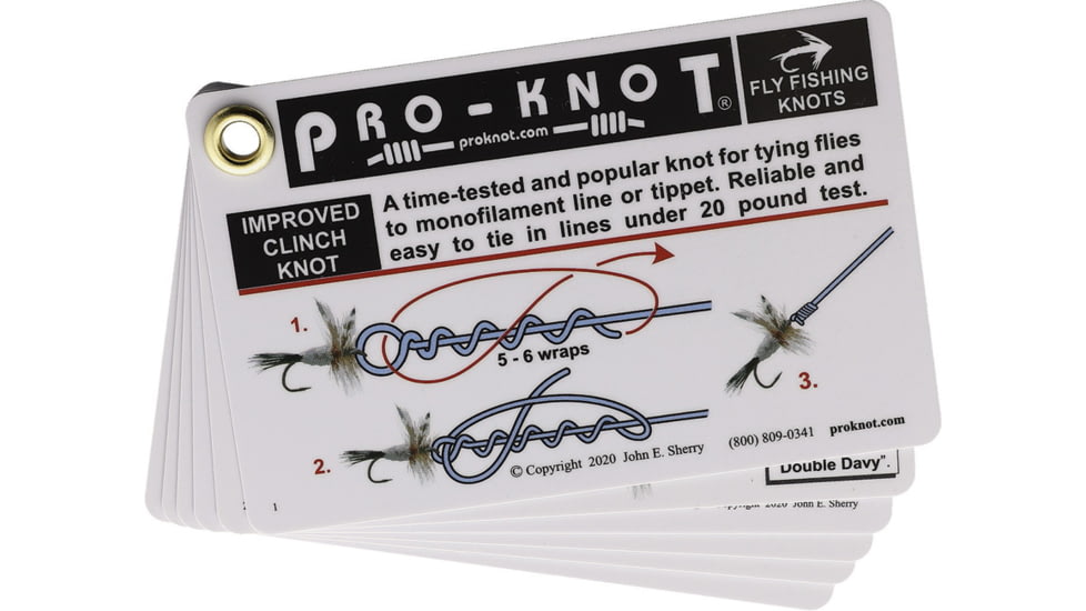 Pro-Knot Fly Fishing Knot Tying Cards, Waterproof plastic knot book, PKFF202