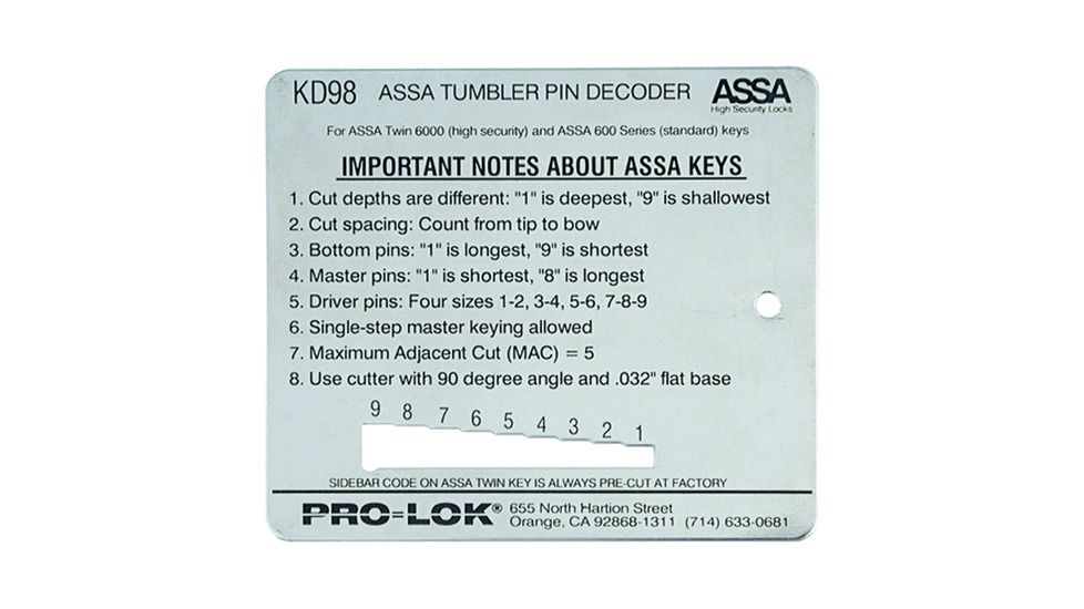Pro-Lok Key Decoder-assa - KD98