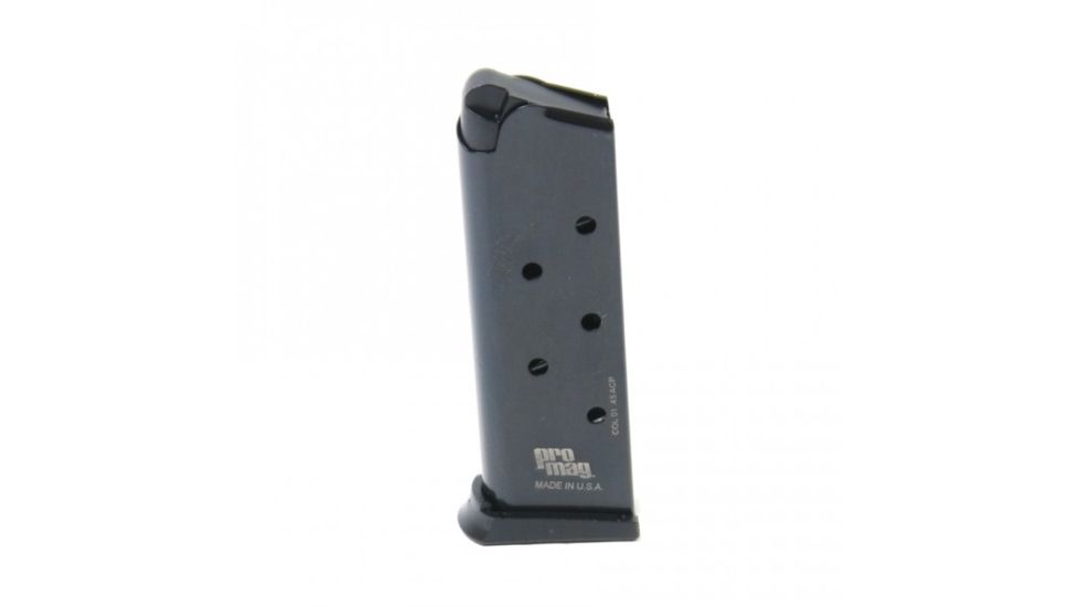 1911 Officers .45 ACP Pistol Magazine, Steel, Blue, 6 Round