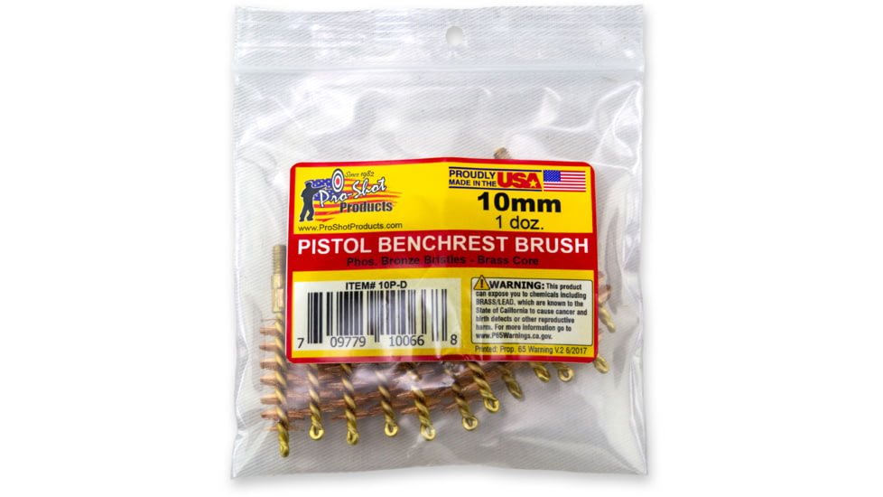 Pro-Shot 10mm/.40 Caliber Pistol Brush Dozen Pack, 12 Quantity, 10P-D