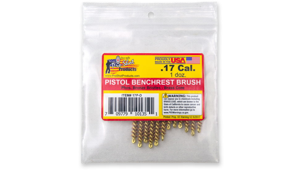 Pro-Shot .17 Caliber Pistol Brush Dozen Pack, 12 Quantity, 17P-D