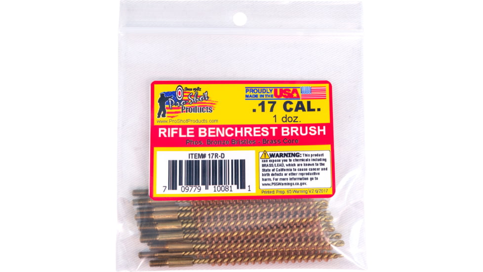 Pro-Shot .17 Caliber Rifle Brush Dozen Pack, 12 Quantity, 17R-D