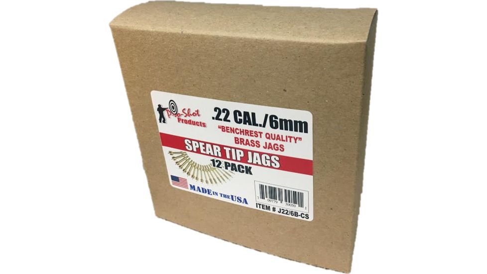 Pro-Shot Spear Tip Cleaning Jag, .22 Cal/ 6mm, Pack of 12, J22/6B-CS