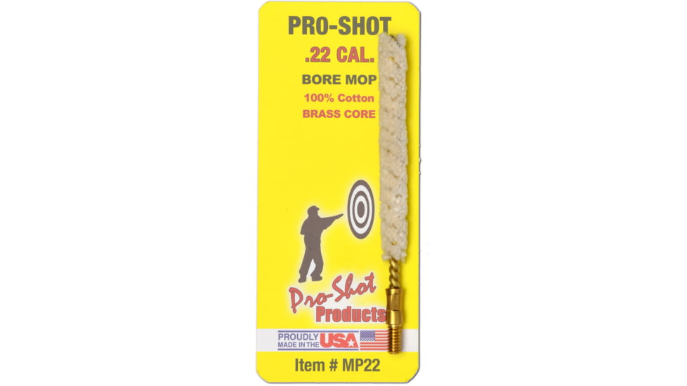 Pro-Shot .22 Cal Cotton Bore Mop, Pack of 12, MP22-CS