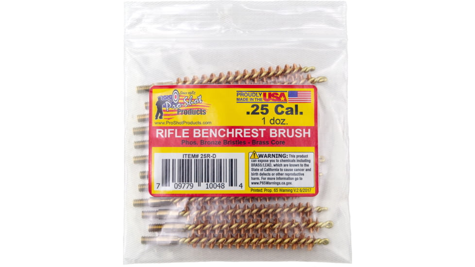 Pro-Shot .25 Caliber Rifle Brush Dozen Pack, 12 Quantity, 25R-D