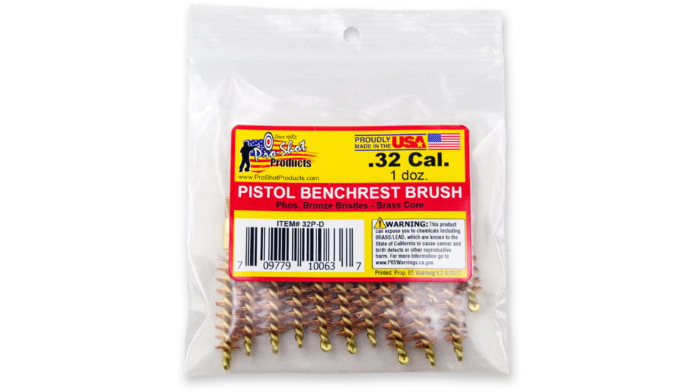 Pro-Shot .32 Caliber Pistol Brush Dozen Pack, 12 Quantity, 32P-D