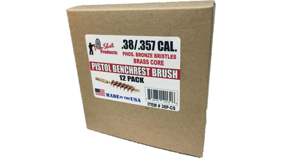 Pro-Shot .38 Cal/.357 Cal Pistol Bore Brush, Pack of 12, 38P-CS