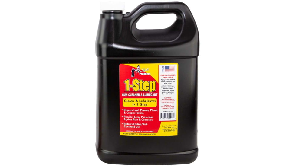 Pro-Shot 4 Step Gun Cleaner and Lubricant - 1 Step Solvent/Lube, Red, Gallon 1STEP-GAL