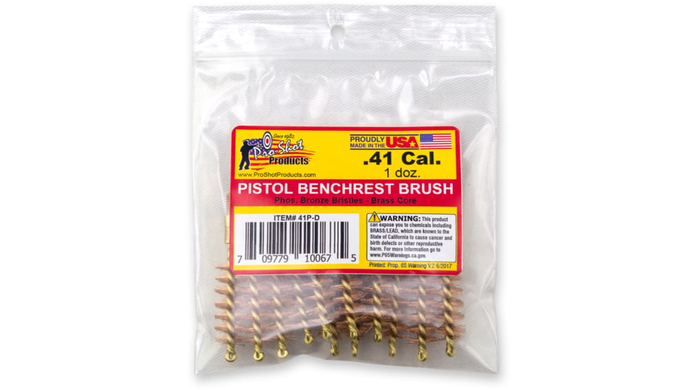 Pro-Shot .41 Caliber Pistol Brush Dozen Pack, 12 Quantity, 41P-D