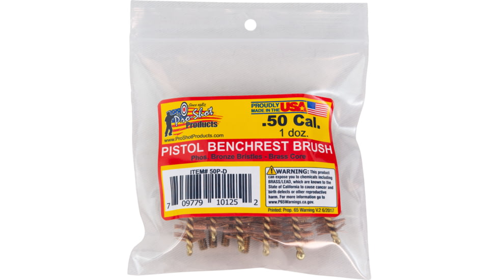 Pro-Shot .50 Caliber Pistol Brush Dozen Pack, 12 Quantity, 50P-D