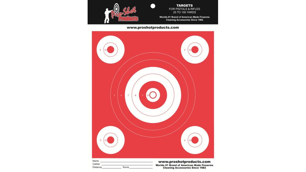 Pro-Shot Bullseye 1x6in, 4x2in Heavy Paper Targets, Day Glo Orange, 500 Pack, OG-500