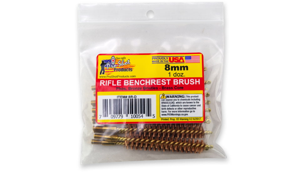 Pro-Shot 8mm Rifle Brush Dozen Pack, 12 Quantity, 8R-D