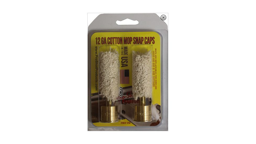 Pro-Shot Pro-Shot Brass Snap Caps With Cotton Mops 12 Gauge Two Per Package, White w/ Brass Head, 12SC