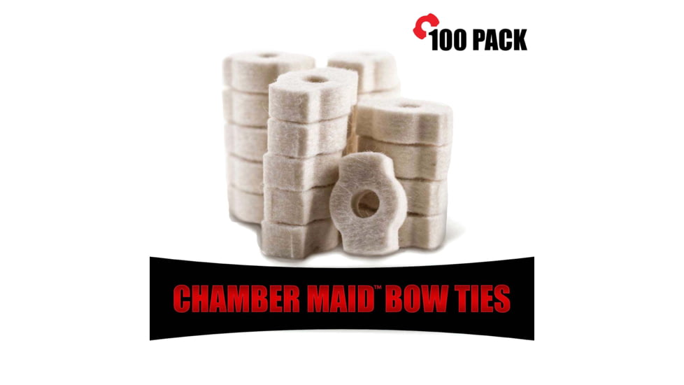 Pro-Shot Chamber Maid Bow Tie Cleaning Swabs, 100 Pack, White, BTCMS-100