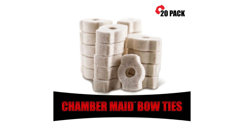 Pro-Shot Chamber Maid Bow Tie Cleaning Swabs, 20 Pack, White, BTCMS-20