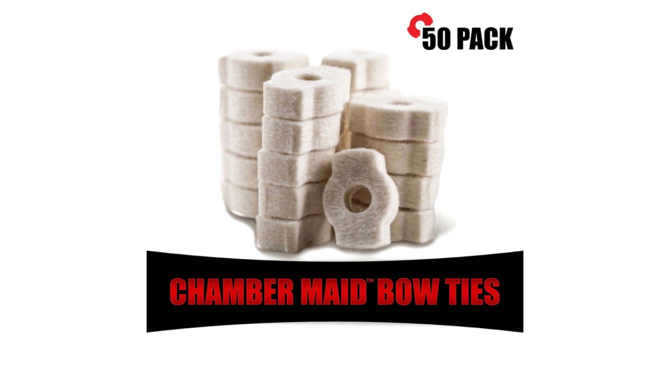 Pro-Shot Chamber Maid Bow Tie Cleaning Swabs, 50 Pack, White, BTCMS-50