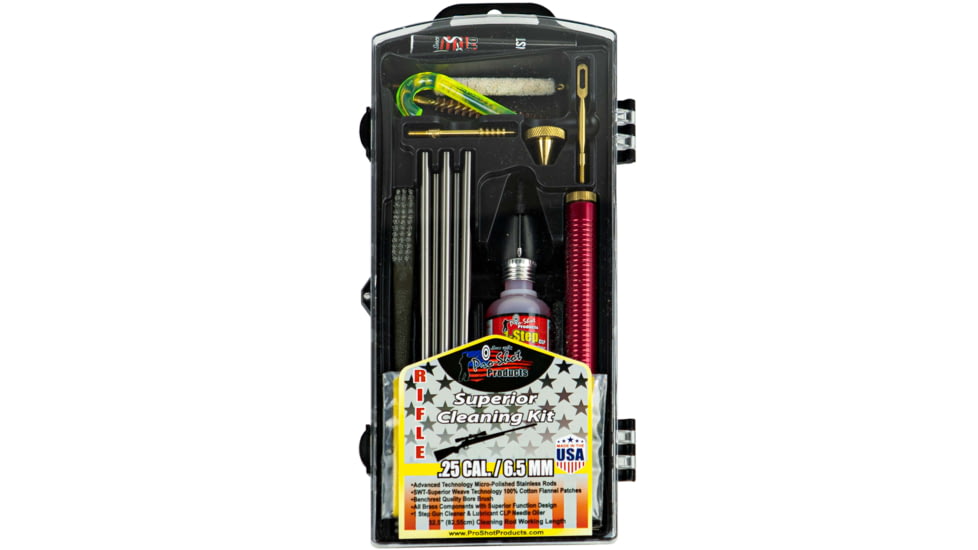 Pro-Shot Rifle Classic Box Gun Cleaning Kit, .25 Cal/6.5mm, Stainless Steel, R25/6.5KIT