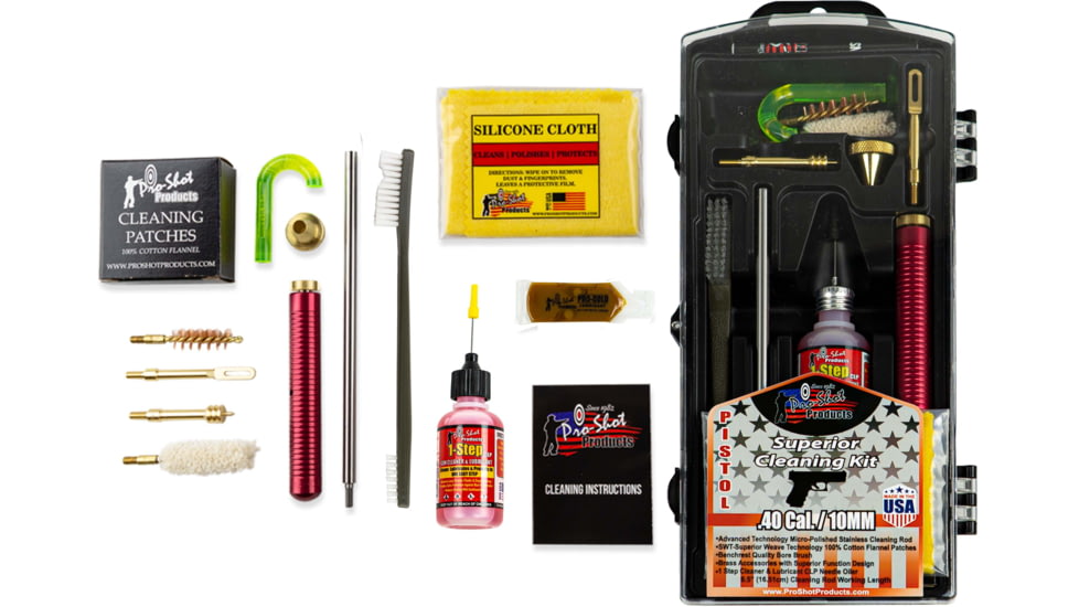 Pro-Shot Pistol Classic Box Gun Cleaning Kit, .40 S&amp;W/10mm, Stainless Steel, P40/10KIT