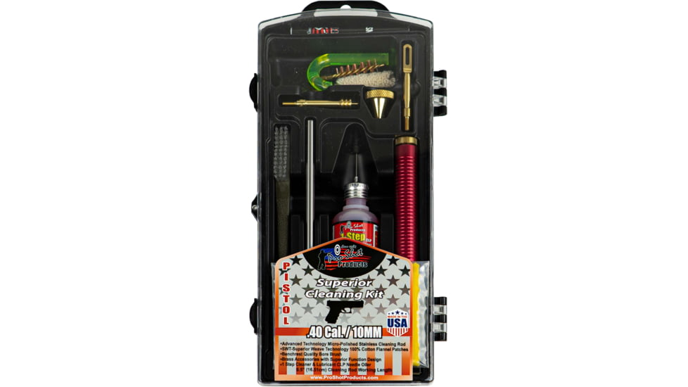 Pro-Shot Pistol Classic Box Gun Cleaning Kit, .40 S&amp;W/10mm, Stainless Steel, P40/10KIT
