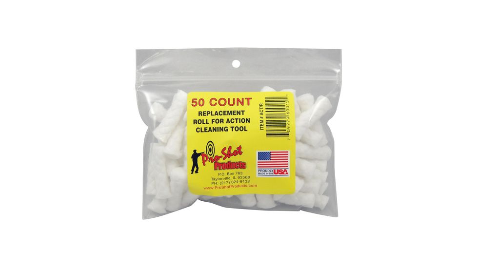 Pro-Shot Pro-Shot Cotton Refills For Action/Chamber Cleaning Tool ACT/KT 50 Per Package, Stainless Steel, ACT/R
