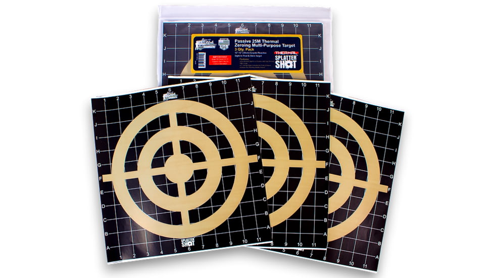 Pro-Shot Passive 25m Thermal Zeroing SplatterShot Multi-Purpose Target, 3 Pack, 12x12in, TH-SI-12-50PK