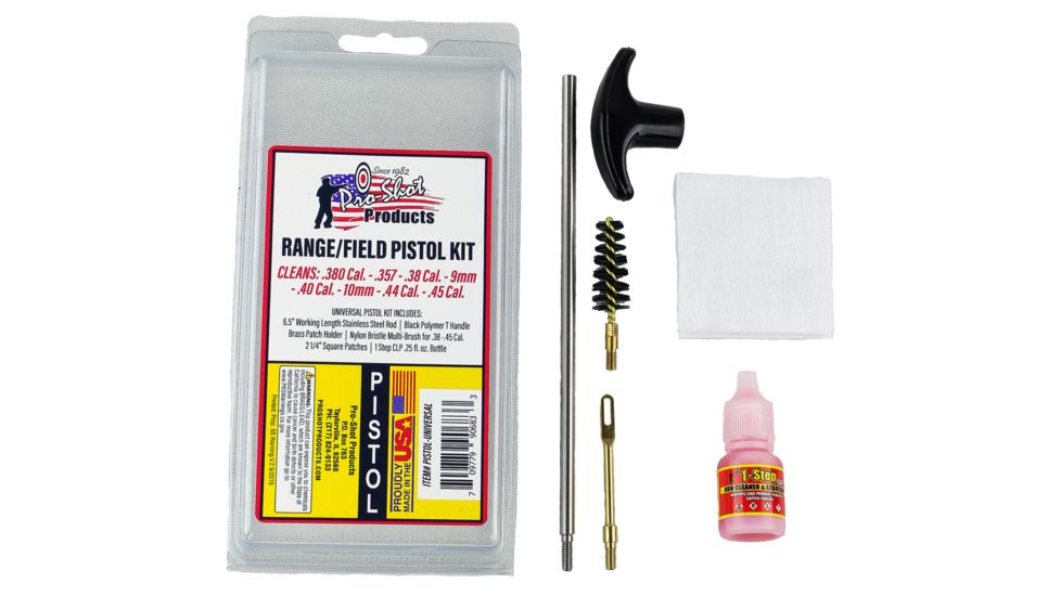 Pro-Shot Pistol Kit for .380 Cal. - .357 - .38 Cal. - 9mm - .40 Cal. -10mm - .44 Cal. - .45 Cal., 6.5 in, Pistol-Universal