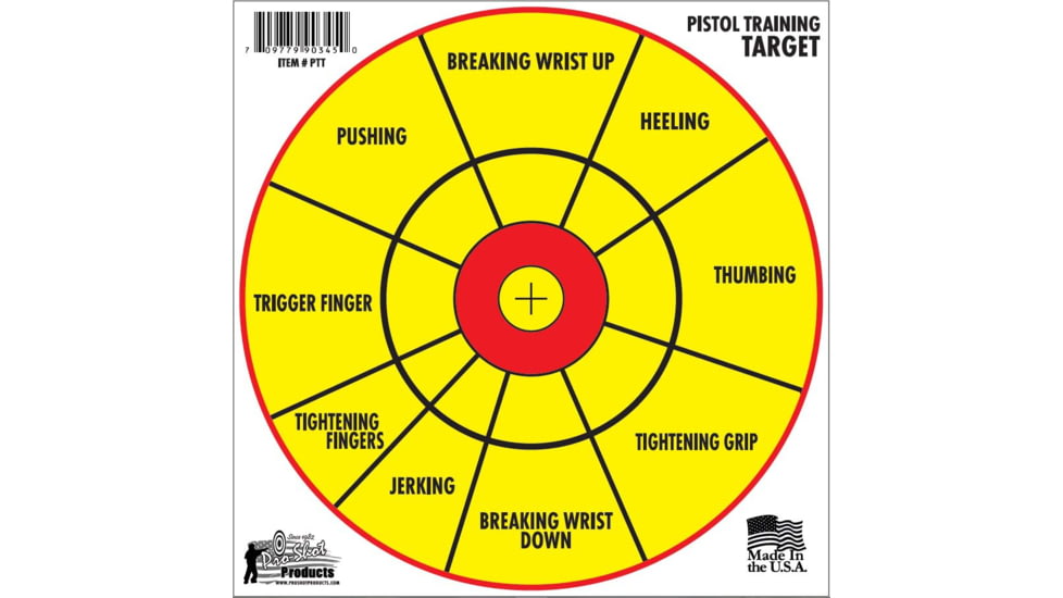 Pro-Shot Pistol Training Heavy PaperTargets, 12 in, White, 6 Pack, PTT-6PK