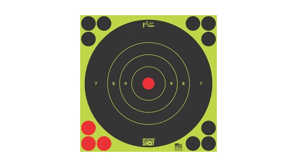 Pro-Shot Splatter Shot 8in Green Bullseye Target - 6 per Pack 10/Case, 8B-GREEN-6PKx10