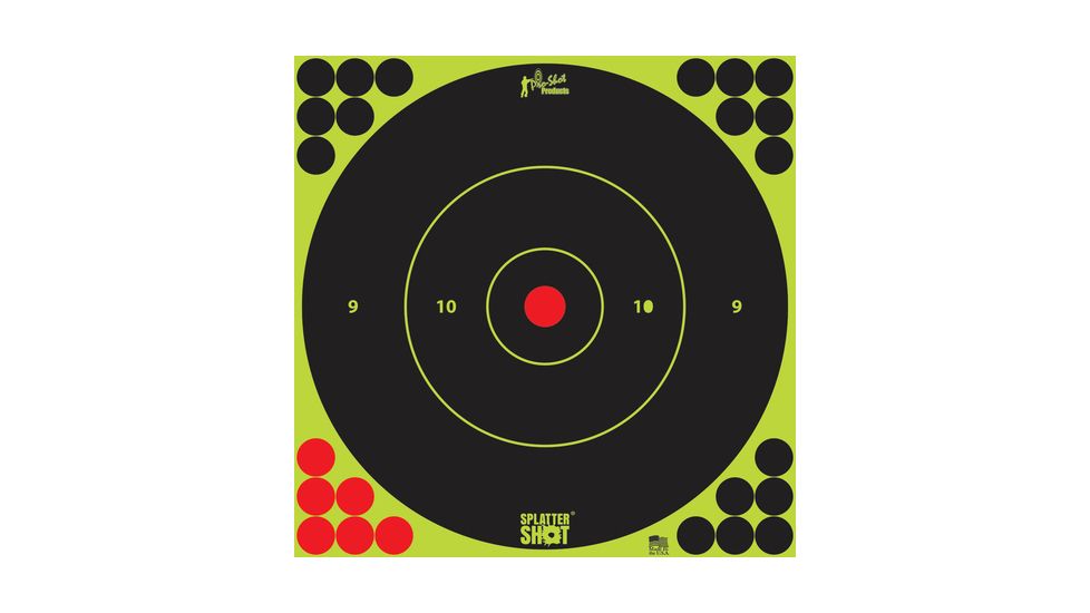 Pro-Shot Pro-Shot Splatter Shot Bullseye Targets Peel And Stick 12 Inch Green 5 Pack, Green, 12B-GREEN-5PK
