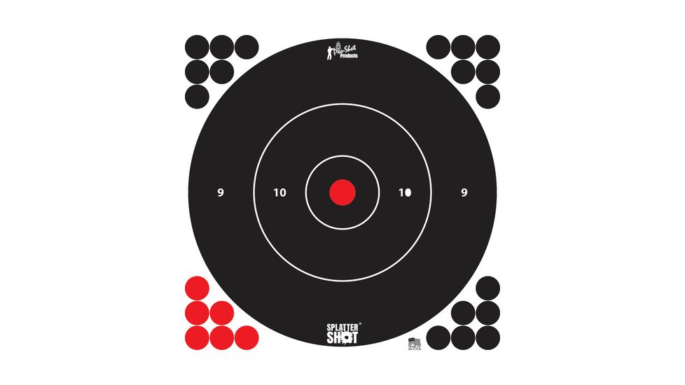 Pro-Shot Pro-Shot Splatter Shot Bullseye Targets Peel And Stick 12 Inch White 12 Pack, White, 12B-WHTE-12PK