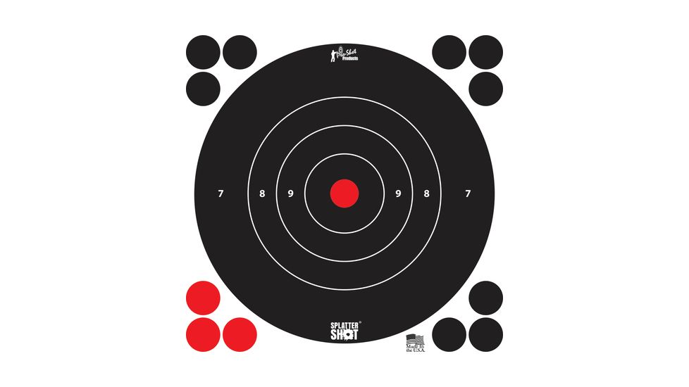 Pro-Shot Pro-Shot Splatter Shot Bullseye Targets Peel And Stick 8 Inch White 6 Pack, 8B-WHITE-6PK