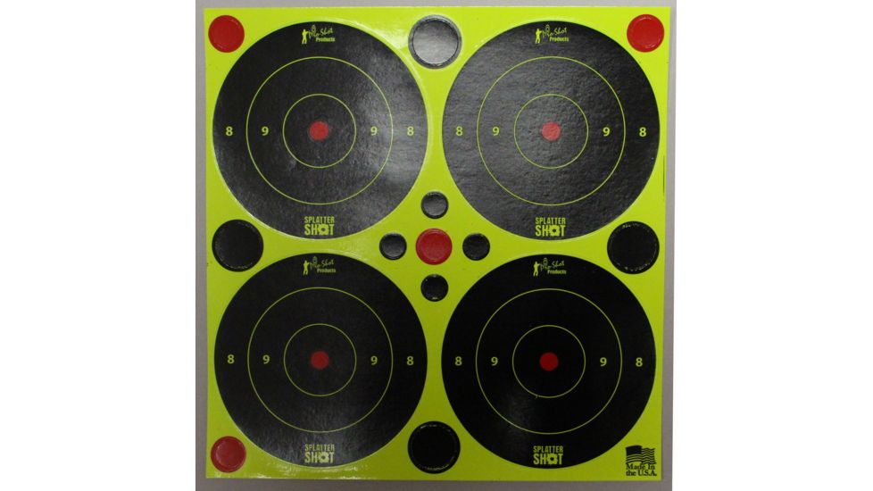 Pro-Shot Pro-Shot Splatter Shot Bullseye w/ Pasters, Green, 3in, 3B-Green-48, Green, Black, 3B-Green-48