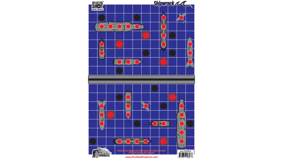 Pro-Shot Splatter Shot Game Series Shipwreck Heavy Tag Paper Target, 12in x 18in, 8 Pack, GS-SHIP-8PK