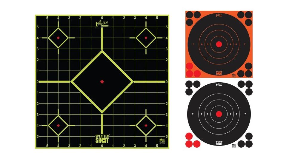 Pro-Shot Splatter Shot Peel &amp; Stick Targets, Green, Orange, White