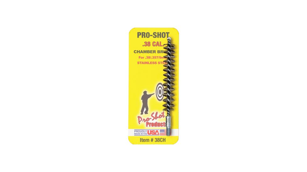 Pro-Shot Pro-Shot Stainless Steel Chamber Brush .38/.357 Revolver, Stainless Steel, 38CH